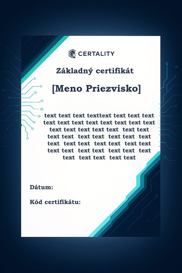 Certifikát profesionálneho odkladania